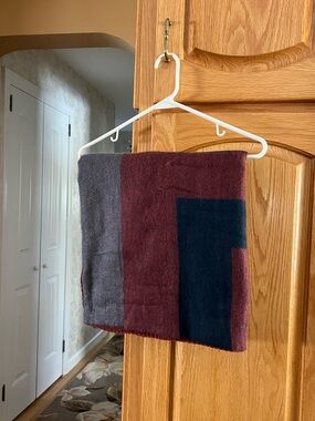 Colorblock Burgundy, Gray & Navy Scarf